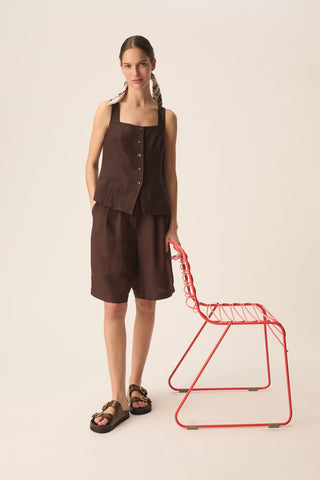 DES PETITS HAUTS - Tahiniri Bermuda Shorts - Terre