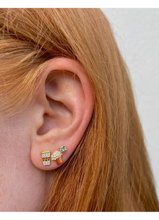 Pico Copenhagen - Latte Crystal Studs - Gold