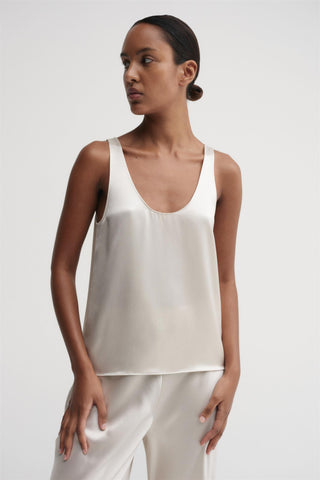 ALMADA LABEL - Romy Satin Tank Top - Pearl