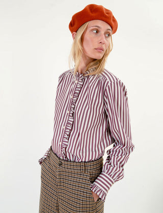 APOF - Alba Shirt - Wine Stripe