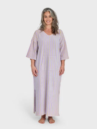 BONGUSTA - Naram Kaftan Dress - Lilac & Neon Yellow