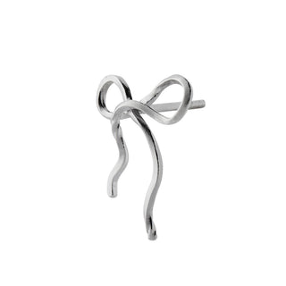 STINE A - Flow Bow Earring - Silver Single