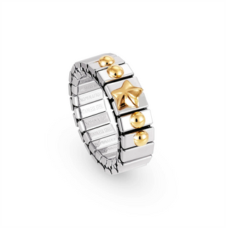 Nomination - Extension Stretch RING steel 18k gold STAR