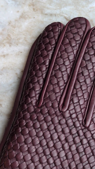 AGNELLE - Chloe Tresse Glove - Bordeaux