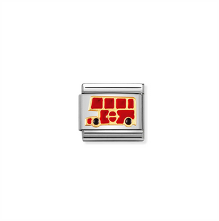 Nomination - Link CLASSIC steel 18k gold LONDON BUS DOUBLE DECKER