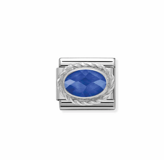 Nomination - Link FACETED  925 sterling silver setting detail BLUE
