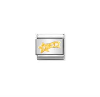 Nomination - Link CLASSIC steel 18k gold CUBIC ZIRCONIA YELLOW SHOOTING STAR