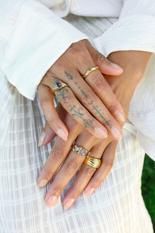 All The Luck in the World - Ring Small Oval Stone - Purple