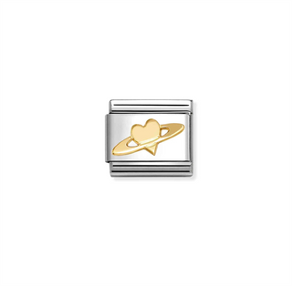 Nomination - Link CLASSIC steel 18k gold SATURN HEART