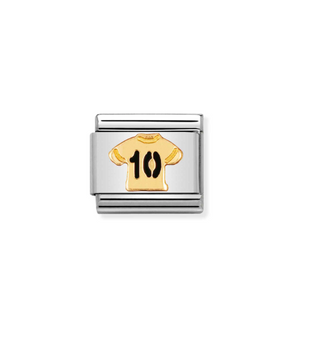 Nomination - Link ITALIAN FOOTBALL enamel and 18k gold NO. 10 SHIRT