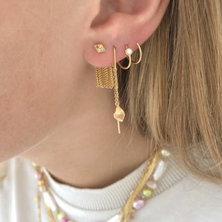 STINE A - Big Dot Curl Earring Gold - Left