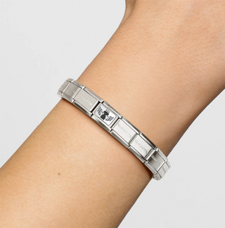 Nomination - Link composable CLASSIC PLATES steel 925 sterling silver ANGEL DOG
