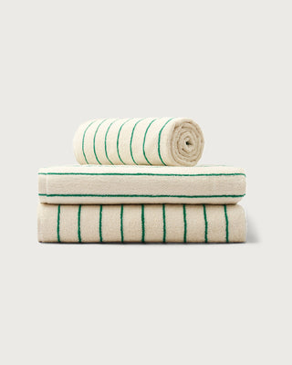 BONGUSTA - Naram Bath Towels -  Pure White & Grass