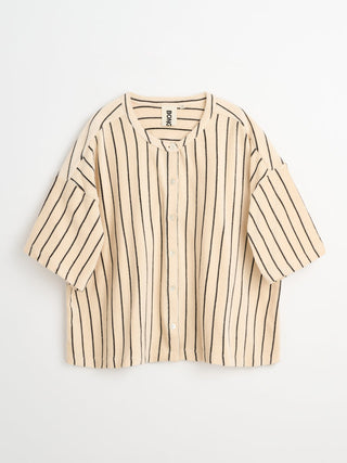 BONGUSTA - Naram Oversized Shirt - Creme & Ink