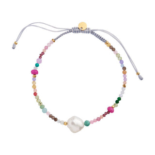 STINE A - Color Crush Bracelet W/Multi Mix & Light Grey Ribbon