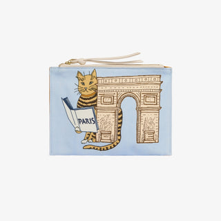 INOUI - Embroidered Pouch Chat - Light Blue