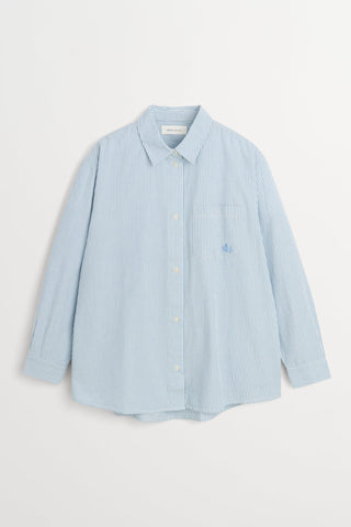 SKALL - Edgar Shirt Oxford - Light Blue/White Stripe