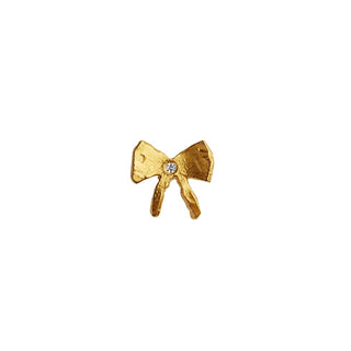 STINE A - Petit Bow Earring W/Stone - Gold