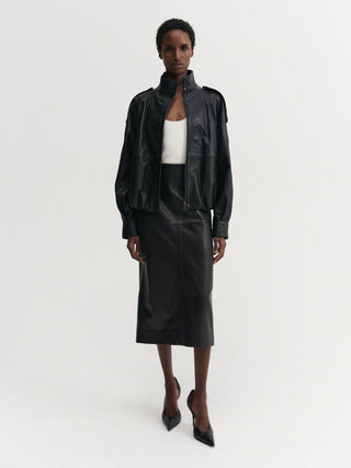 ALMADA LABEL - Mija Leather Coat - Black