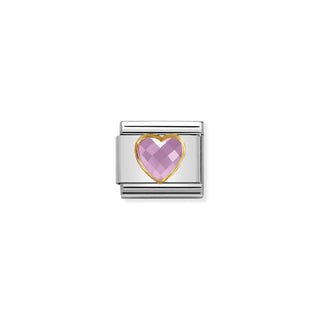 Nomination - Link HEART FACETED 18k gold PINK