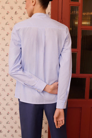 MARIA DE LA ORDEN - Bianca Shirt - Sky Bue Stripe