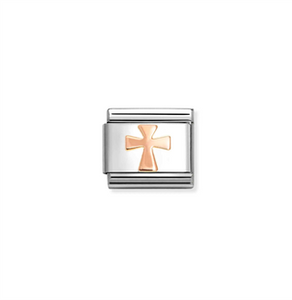 Nomination - Link composable classic SYMBOLS steel 9k rose gold  CROSS