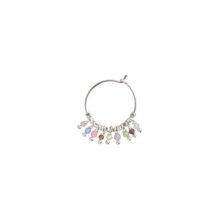 STINE A - Petit Rainbow Hoop W/Stones Silver - Pastel Mix Single