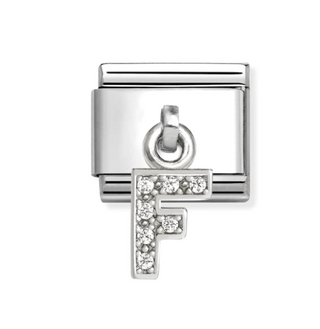 Nomination - Link CHARMS LETTERS cz and 925 sterling silver F