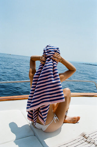 BONGUSTA - Naram Hand Towel - Dazzling Blue & Rose