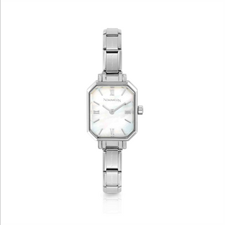 Nomination - PARIS watch with new RECTANGULAR steel strap WHITE MOTHER OF PEARL
