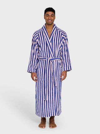 BONGUSTA - Naram Bathrobe - Dazzling Blue & Rose