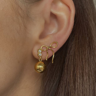 STINE A - Flow Bow Earring - Gold