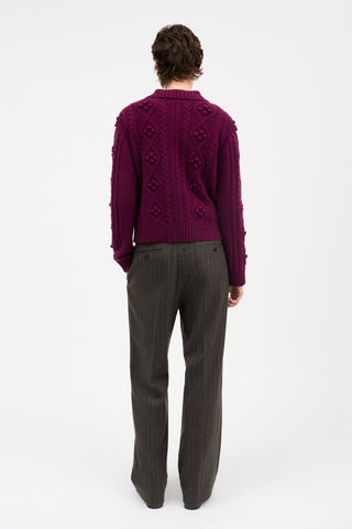 SKALL - Alvilda Cardigan - Dark Berry