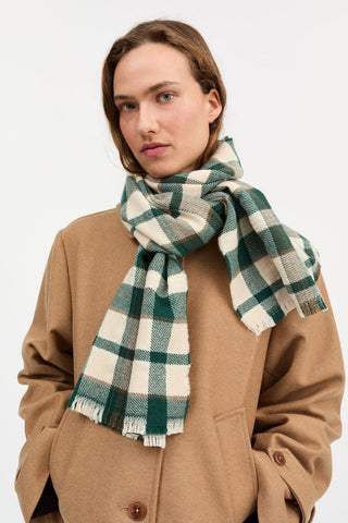SKALL - Nadelle Scarf - Pine Green/Beige Check