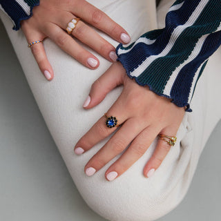 All The Luck in the World - Chérie Ring Flower - Dark Blue