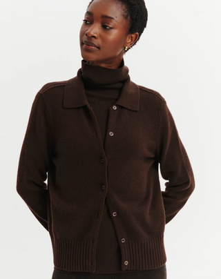 BOMPARD - Preppy Polo Cardigan - Chocolat