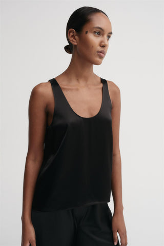 ALMADA LABEL - Romy Satin Tank Top - Black