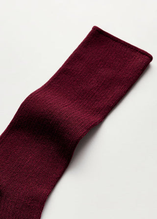 AIAYU - Cotton Rib Socks - Bordeaux