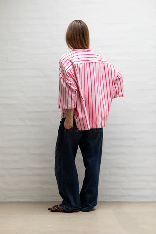 BONGUSTA - Naram Oversized Shirt - Baby Pink & Ski Patrol