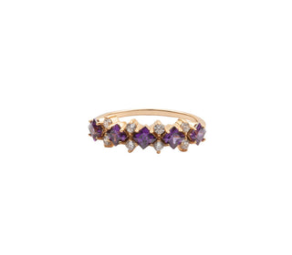 All The Luck in the World - Cherie Goldplated Ring Triangles - Purple Clear