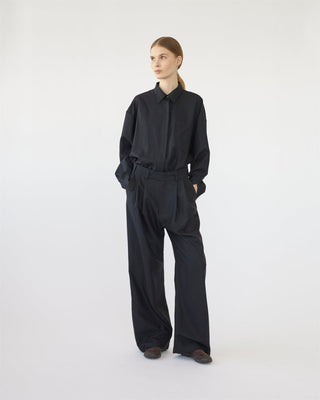 AF Agger - Fine Wool Oversized Shirt - Navy
