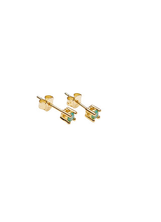 Pico Copenhagen - Cecilie Crystal Stud - Green Opac