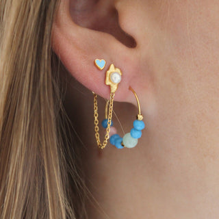 STINE A - Shelly Pearl Earring With Chain Single