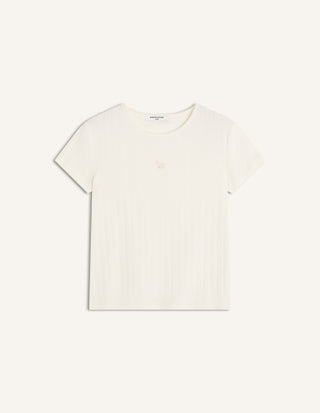 MAISON KITSUNÉ - Baby Fox Pointelle Tee-Shirt - Pure Ecru