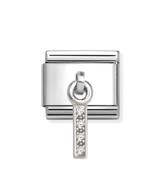 Nomination - Link CHARMS LETTERS cz and 925 sterling silver I