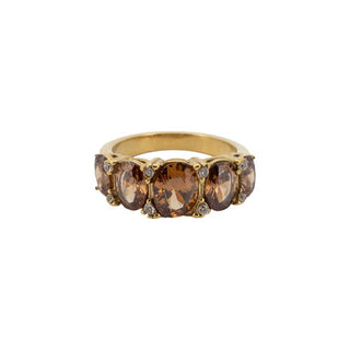 All The Luck in the World - Ring Oval Stones W/Diamond - Brown