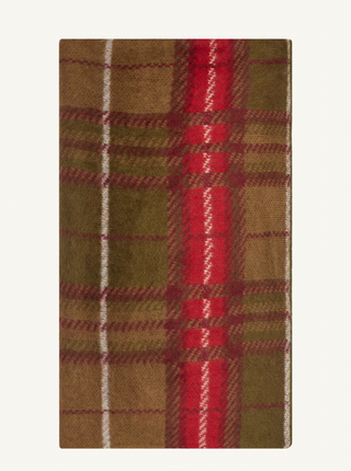 BOMPARD - Brushed Cashmere Scarf Tartan - Rouge Oriente