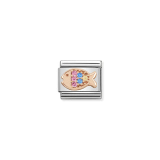 Nomination - Link SYMBOLS 9k rose gold Fish with CZ