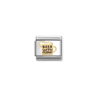 Nomination - Link SYMBOLS 18k gold BEER WITH FRIENDS