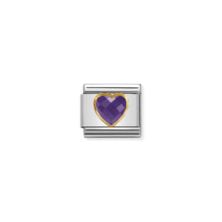 Nomination - Link HEART FACETED 18k gold PURPLE